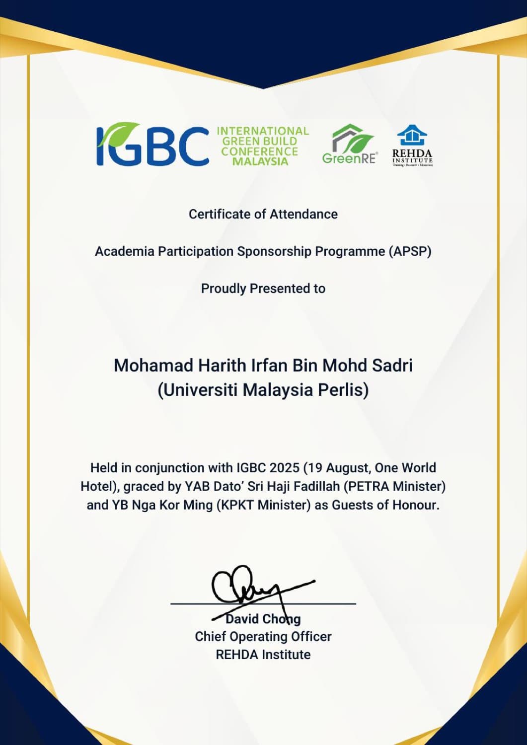 APSP & IGBC 2025: Academia Participation Sponsorship Programme